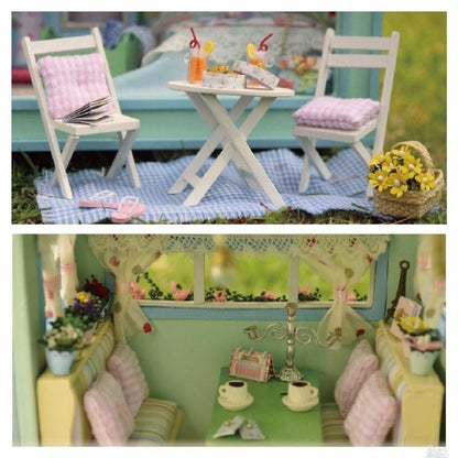 DIY Caravan Dollhouse Time Machine Dollhouse Miniature with Furniture Large Size Camper Dollhouse - Caravan Miniature - Camper Van Miniature - Rajbharti Crafts