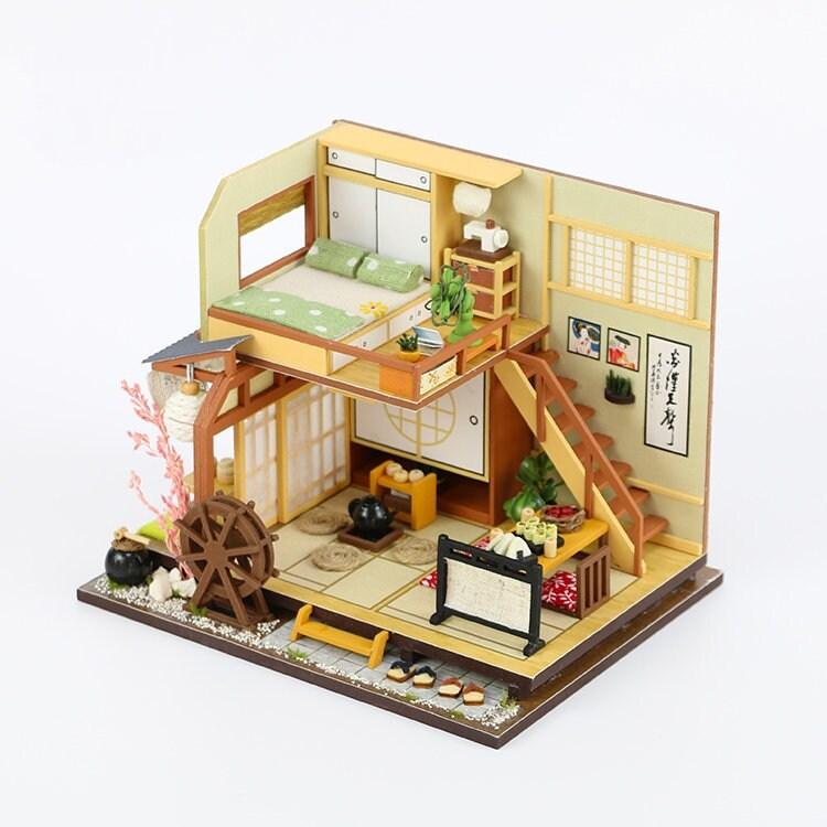 DIY Japanese Style DIY Dollhouse Kit Sushi's Living Room Miniature House with Furniture Japanese Style Miniature Dollhouse Kit Adult Craft - Rajbharti Crafts