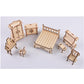 1:24 Scale - Dollhouse Furniture 34 Psc Set with Living Room, Kitchen, Bedroom and Bathroom Furniture Miniature Set - Dollhouse Furniture - Rajbharti Crafts