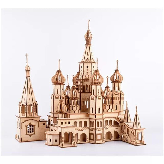 DIY Wooden Doll House Kit - Saint Basil's Cathedral - Castle Style Dollhouse Miniature - Laser Cut Wooden 3D Puzzle Dollhouse Kit - Castle - Rajbharti Crafts