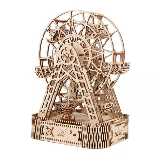 DIY Wooden Puzzle Kit - Ferris Wheel Mechanical Wooden Puzzle Kit With Musical Movement Box - DIY Wooden Puzzle - Wooden Miniature Dollhouse - Rajbharti Crafts