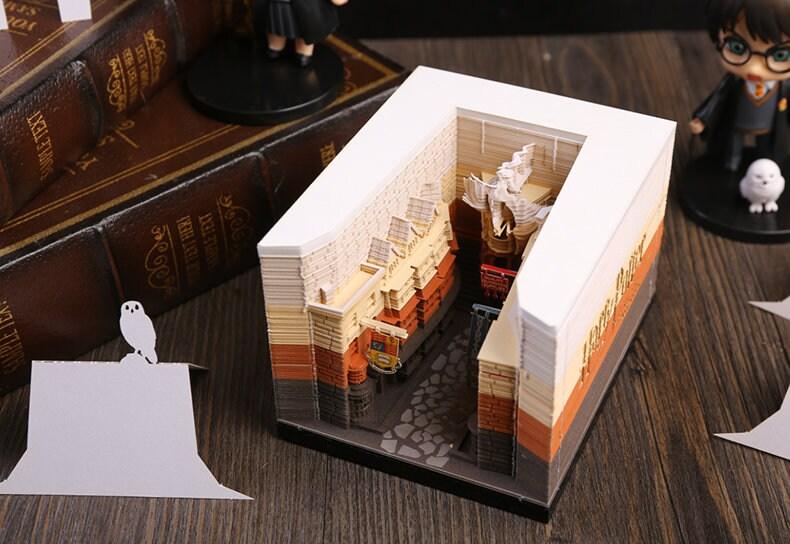 Magic Alley Note Pad Artistic 3D Note Pad - Creative Art Memo Pad - Omoshiroi Block - DIY Paper Craft - Stationery Gifts With LED - Rajbharti Crafts