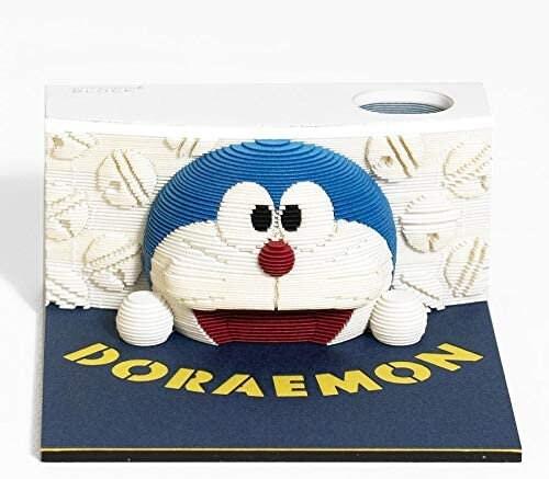 Doraemon 3D Miniature Model Building 3D Note Pad - Art Memo Pad - Omoshiroi Block - Post Notes - DIY Paper Craft - Stationery Toys Gift - Rajbharti Crafts