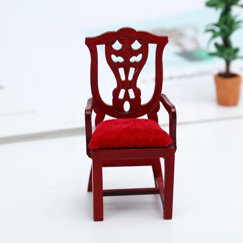 1:12 Scale - Dollhouse Furniture Miniature Chair Set - 2 Psc Chairs - Royal Look Wooden Miniature Furniture - Dollhouse Furniture - Rajbharti Crafts