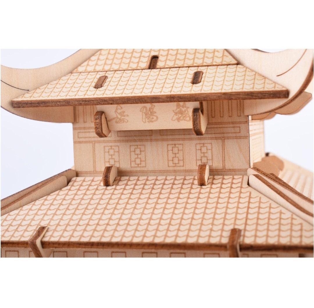 DIY Doll House Kit - Chinese Traditional Style Building Dollhouse Miniature - DIY Wooden Puzzle Dollhouse Kit - Wooden Miniature Doll House - Rajbharti Crafts