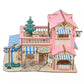 DIY Wooden Doll House Kit - Beautiful Villa With Terrace Cafe - 3D Wooden Puzzle Mechanical Model Building Kit - Wooden Puzzle Dollhouse - Rajbharti Crafts