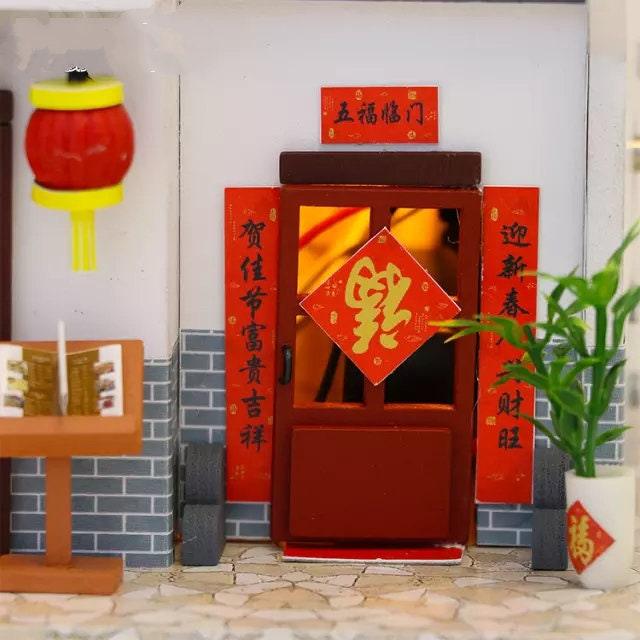 DIY Dollhouse Kit Dragon Gate Inn Ancient Chinese Style Doll House Miniature Capital City Doll House Adult Craft Birthday Gift Miniature - Rajbharti Crafts
