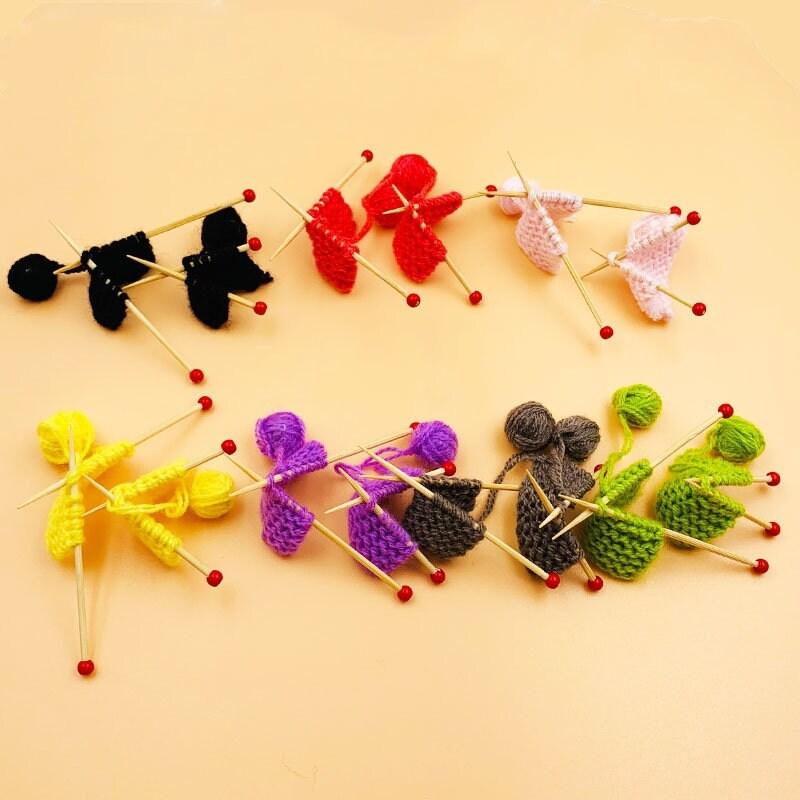 1:12 Scale - Miniature Knitting Needles - Dollhouse Knitting Scene Accessories - Combo Of 2 Sets Miniature Wool Ball - Miniature Accessories - Rajbharti Crafts