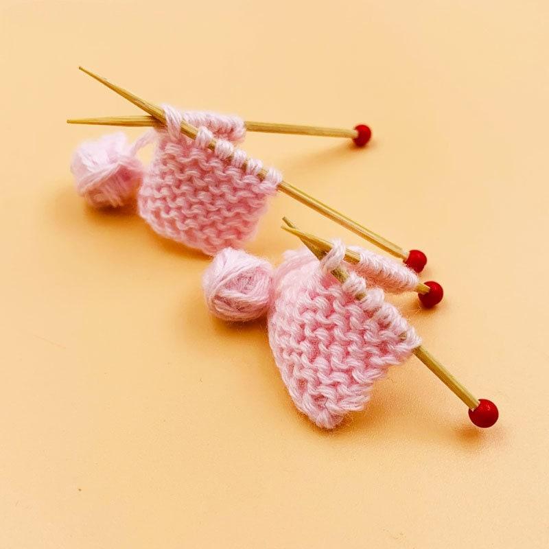 1:12 Scale - Miniature Knitting Needles - Dollhouse Knitting Scene Accessories - Combo Of 2 Sets Miniature Wool Ball - Miniature Accessories - Rajbharti Crafts