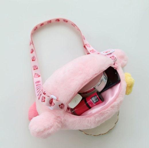 Cute Kirby Bag With Sling - New Star Kirby Crossbody Bag - Girl Purse - Plush Messenger Bag - Kawaii Bags - Sling Bag - Plush Shoulder Bag - Rajbharti Crafts