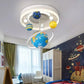 Kids Room Decor - Chandelier Pendant Ceiling Lights - Solar System Chandelier Lamp With Earth Globe - Kids Room Space Theme Decor Ceiling - Rajbharti Crafts