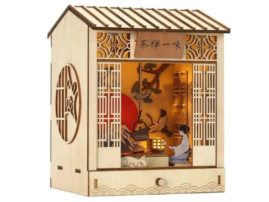 DIY Book Nook - Zen Tea Book Nooks - Mount Fuji Book Nooks - Book Shelf Insert - Japanese Book Nooks - Chinese Book Nooks - DIY Dioramas Kit - Rajbharti Crafts