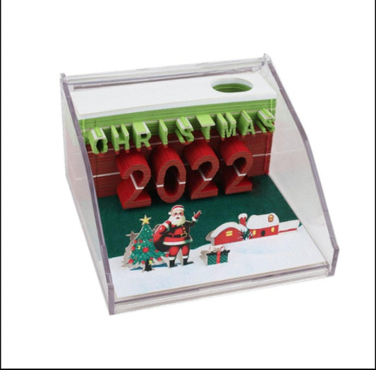 Christmas Gifts - 3D Christmas Notepad - Christmas Omoshiroi Block - 3D Note Pad - Christmas Presents - Christmas Surprise Gifts - Post Note - Rajbharti Crafts