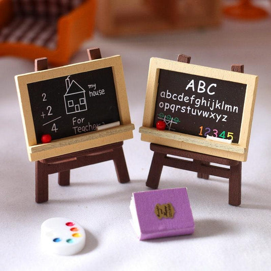 1:12 Scale Miniature Black Board - Miniature Classroom - Miniature Study Board - Mini Teaching Board - Miniature Accessories - Dollhouse - Rajbharti Crafts