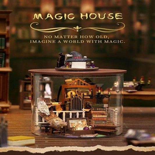 DIY Dollhouse Kit Magic House Wizard School Office Miniature Dollhouse Magic School Doll House Potter Heads Birthday Gift Adult Craft - Rajbharti Crafts