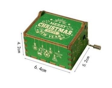 Christmas Music Box - Hand Cranked Wooden Music Box - Christmas Gifts - Holiday Gifts - Birthday Gifts - New Year Holiday Presents - Wooden - Rajbharti Crafts