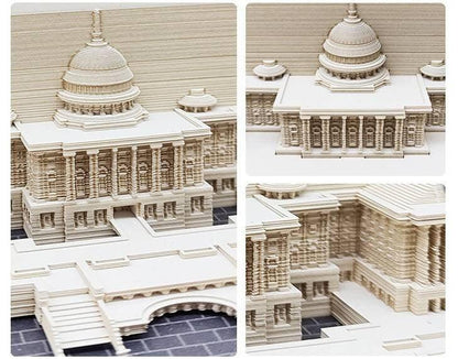 US White House 3D Note Pad - Creative Memo Pad - 3D Omoshiroi Block - Presidents Office DIY Paper Craft - USA National Day Gifts - Rajbharti Crafts