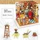 Sam's Study Room Miniature Dollhouse Book Store Miniature Book Shop Dollhouse DIY Dollhouse Kits Adult Craft Bookstore Library Miniature - Rajbharti Crafts