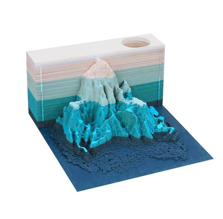 Alps Mountain Ranges 3D Note Pad Artistic Memo Pad Mount Everest Mount Fuji Note Pads Omoshiroi Blocks DIY Paper Crafts - Rajbharti Crafts