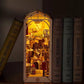 DIY Book Nook Kits - Sunshine Town Book Nooks - Book Store DIY Book Shelf Insert Decorative Bookends Bookcase with LED Building Kit - Rajbharti Crafts