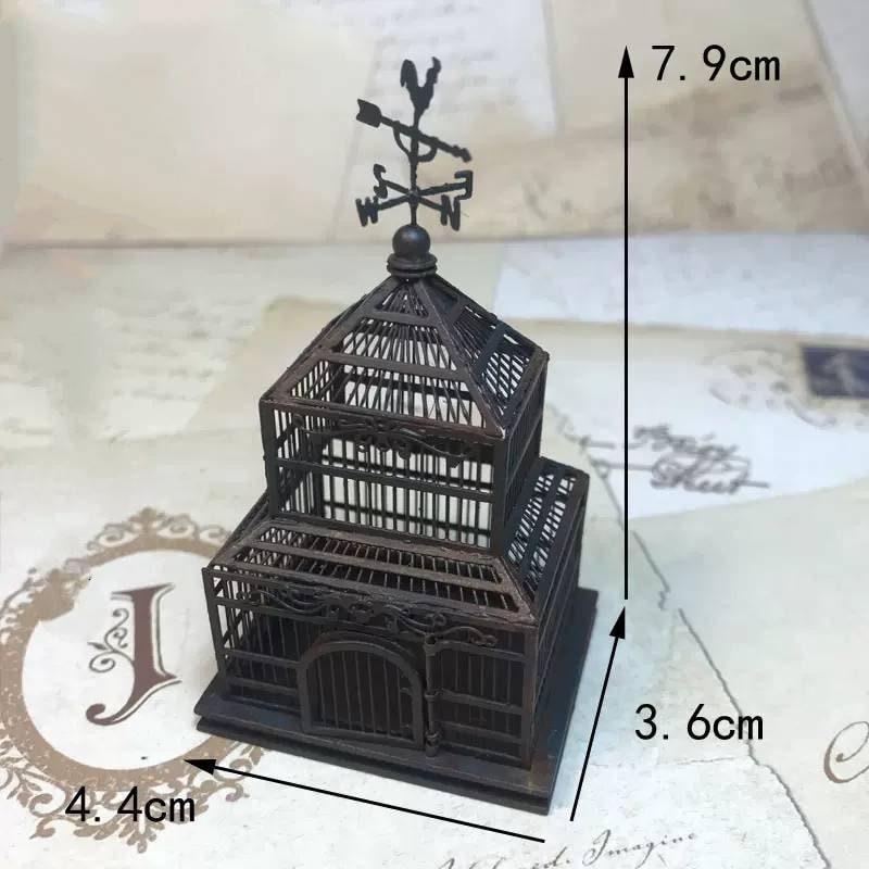 Miniature Bird Cage Dollhouse Bird Cage Snowy Owl Cage Collectables Metal Cage Mini Bird Cage - Rajbharti Crafts