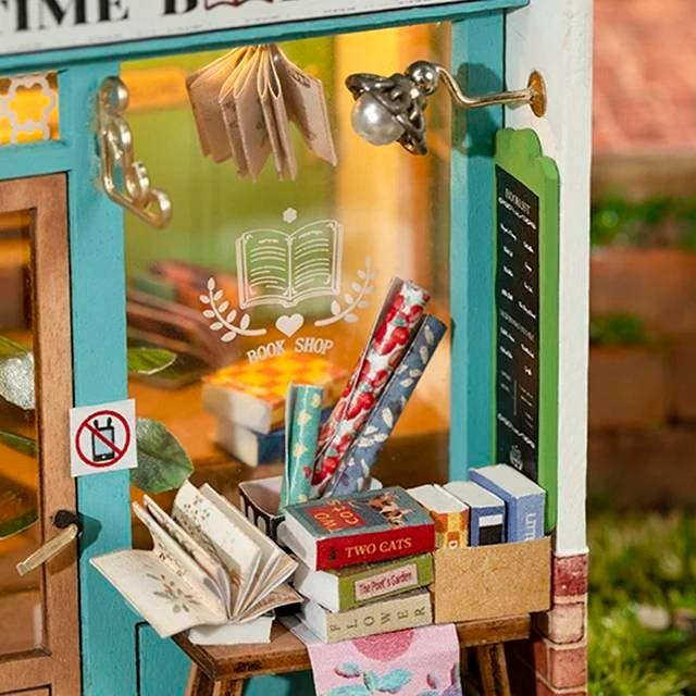 Mini Town Series Miniature Dollhouse Free Time Bookshop Sweet Jam Shop Morning Fruit Store Dream Yard Garden Grocery Shop DIY Dollhouse Kits - Rajbharti Crafts