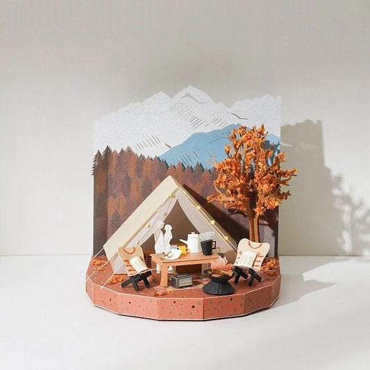 DIY Paper Craft Kit 3D Paper Crafts Camping Life 3D Origami Kits Paper Cut 3D Landscape Best Birthday Gifts Creative Gift Ideas Return Gifts - Rajbharti Crafts