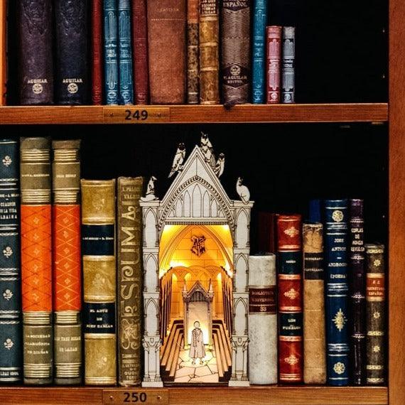 DIY Magic Mirror Book Nook - Magic Alley Book Shelf Insert - DIY Book Nooks Book Scenery Bookcase Bookend with LED Model Building Kit - Rajbharti Crafts