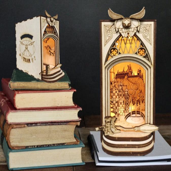Quiditch Cup Book Nook DIY Book Nook Kits Magic School Book Shelf Inserts Decorative Bookends Magic Alley Book Nooks DIY Book Scenery - Rajbharti Crafts